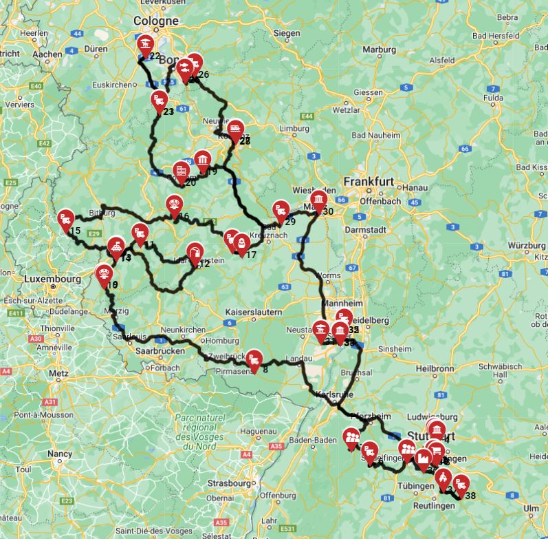 Stuttgart Roundtrip - Rheinland  Nordrhein